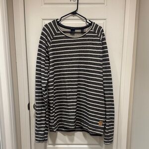 Scotch & Soda striped crew neck pullover sweatshirt with raglan sleeves-XXL